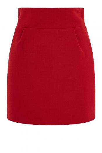 Wool-garbardine mini skirt 