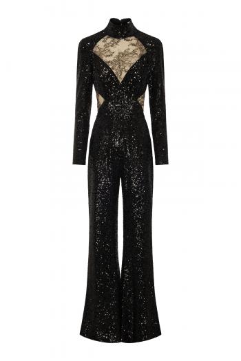 Sequin and lace embellished jumpsuit 
