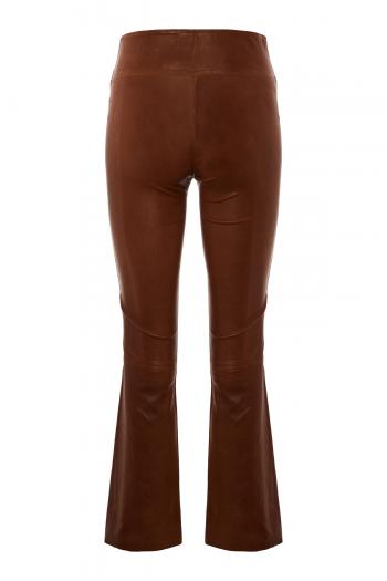 Cropped leather flared leggings 
