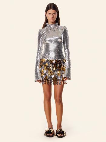 Paillette and chainmail mini skirt 