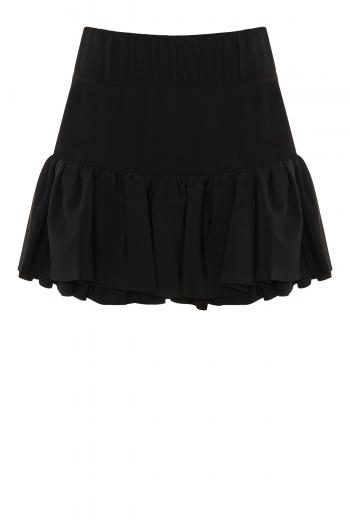 Ruffled crepe mini skirt 
