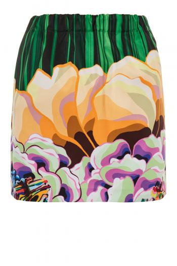 Cici printed crepe mini skirt 