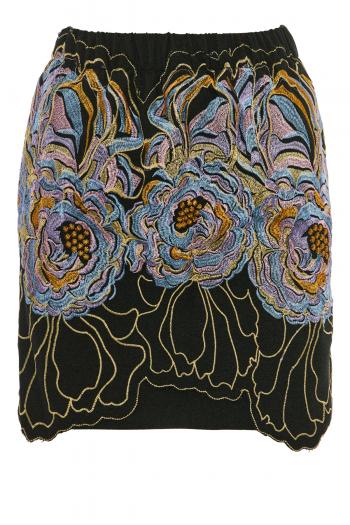 Cici embroidered crepe mini skirt 