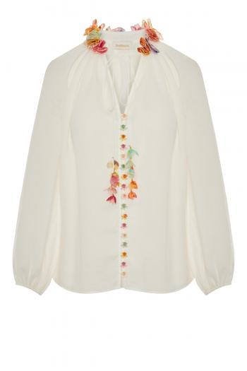 High Tide embroidered ramie blouse 