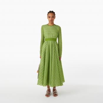  Green Macramé and tulle tulle midi dress 