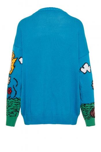 X Peanuts intarsia cotton-blend sweater