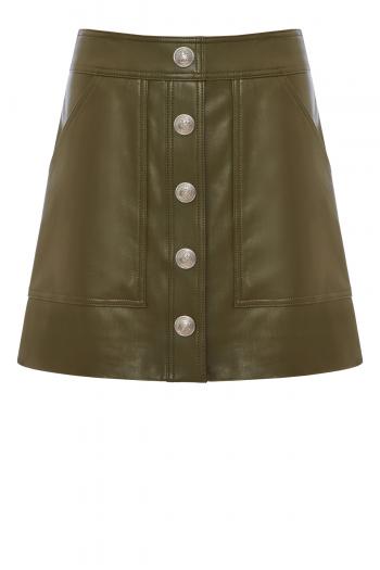 Arez embellished faux-leather mini skirt 