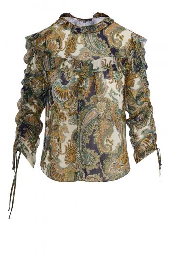 Howell frilled printed silk blouse 
