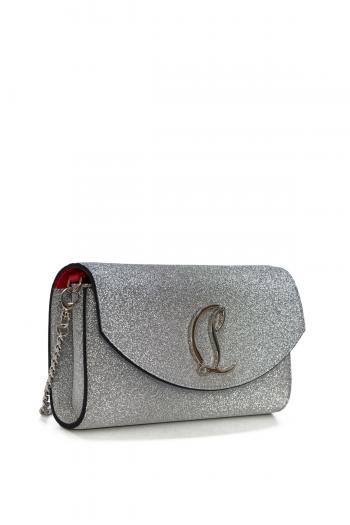Loubi54 Wallet-Glittered calf leather-Silver