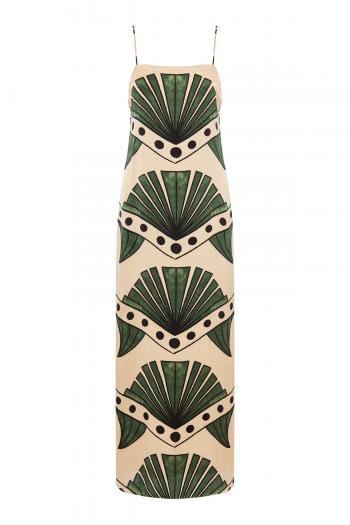 Era of Palms printed hammered-silk maxi dress