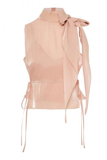 Bow Detail Tabard Top in pink