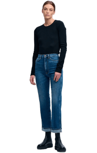 Claudia cotton straight-leg jeans 