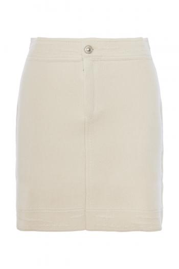 Distressed cashmere and cotton mini skirt 