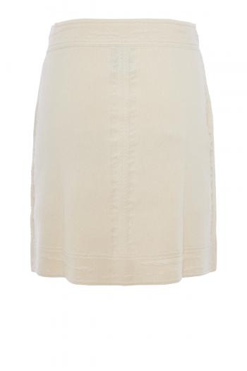 Distressed cashmere and cotton mini skirt 