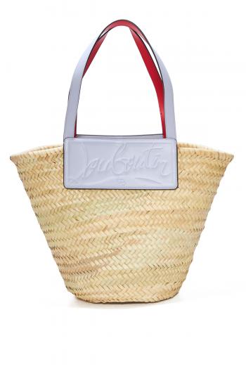 Basket bag - Woven straw and calf leather - Skylight
