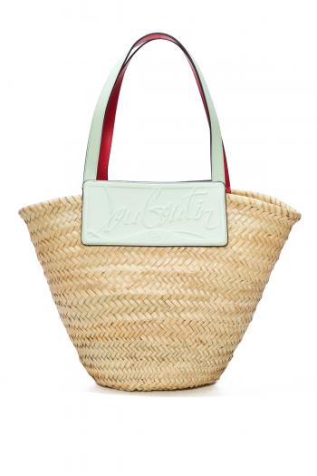 Basket bag - Woven straw and calf leather - Studio Green