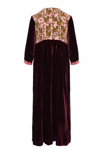 Touba embroidered velvet midi dress