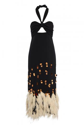 Clever & Lovely embellished crepe midi dress 