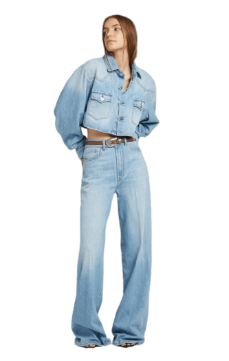 Flip cotton-denim wide-leg jeans 
