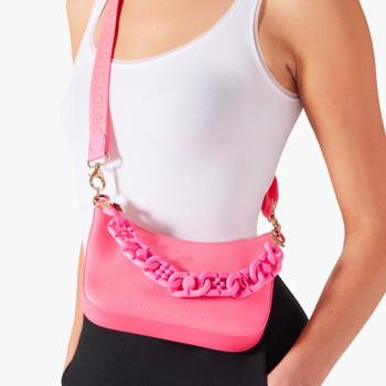 Loubila silicone-chain and leather shoulder bag