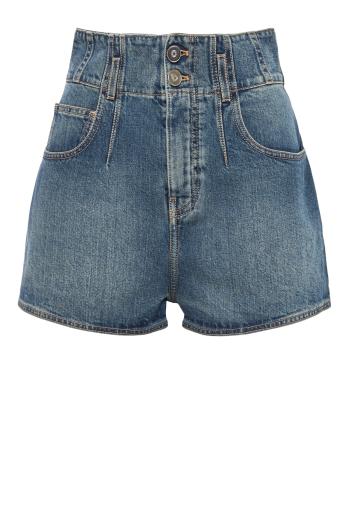 Cotton blue denim shorts