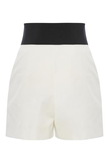 Belted cotton-blend shorts 