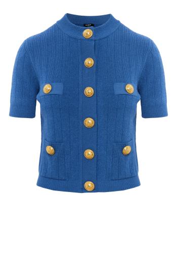 Embellished buttoned knitted jacket 