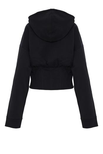 Corset organic-cotton hooded sweatshirt 