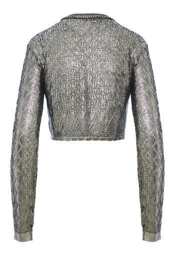 Metallic knitted cropped top