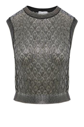 Metallic knitted vest 