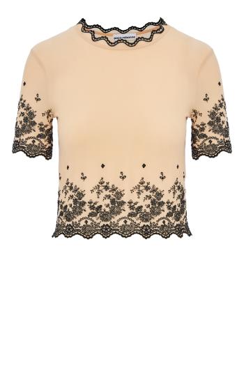 Embroidered cropped top 