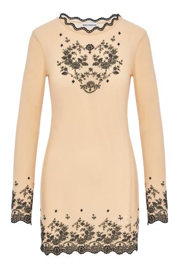 Embroidered jersey top 