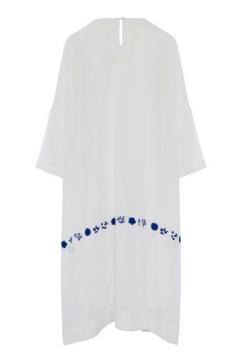 Horizon embroidered handloom cotton midi dress