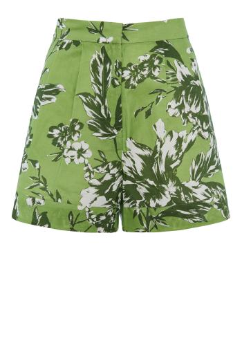Tropez printed linen and cotton shorts