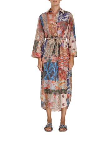 Devi printed silk midi dress