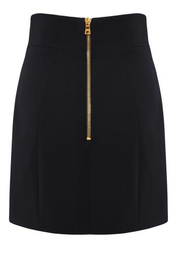 Embellished wool-gabardine mini skirt 