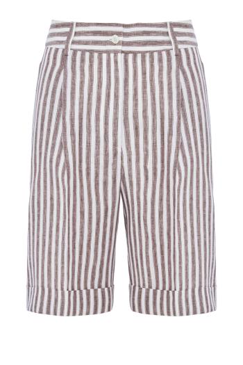 Striped linen bermuda shorts 