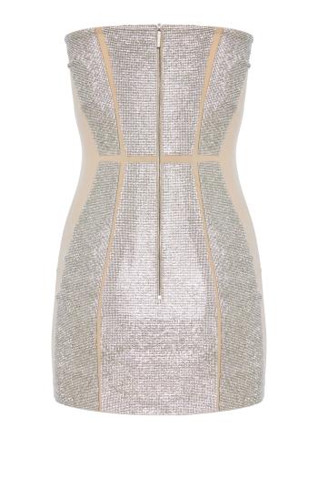 Diva crystal-embellished strapless mini dress 