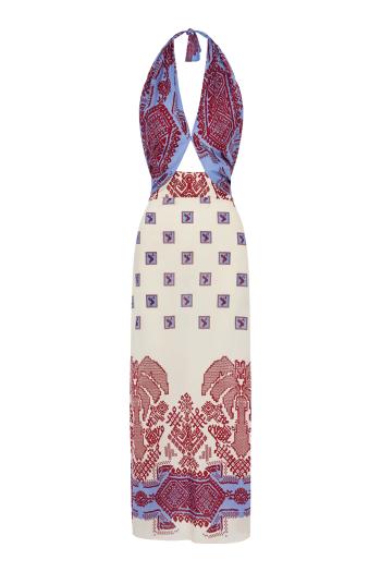 Quipu Knots printed cotton maxi dress