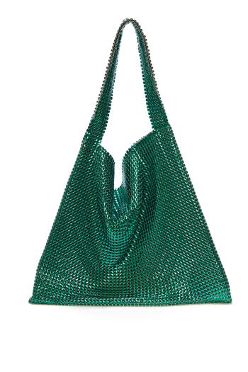 Emerald Pixel chainmail xl tote in mesh 