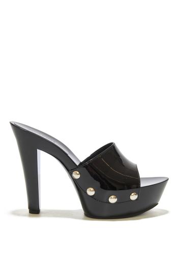 Consuelo 130mm studded patent-leather mules