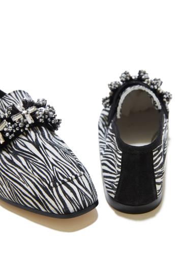 Donna embellished printed suede loafers 