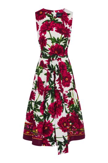 Rose Anemon printed cotton midi dress 