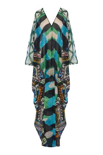 Arabesque Affinity 61 printed silk kaftan