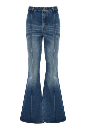 Flared cotton-denim jeans 