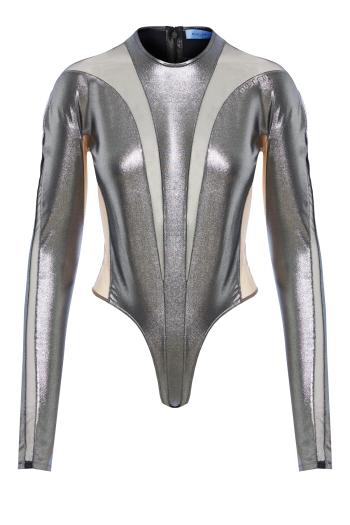Illusion shaping metallic bodysuit