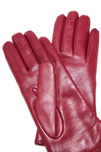 Embellished short leather gloves 