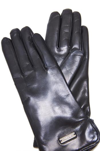 Embellished short leather gloves 