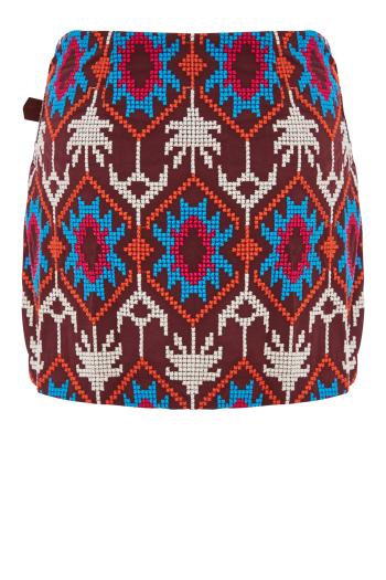 Tapestry of Love embroidered cotton-blend mini skirt 