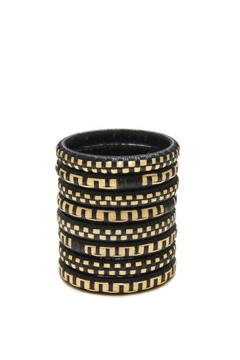 Embroidered natural fibre bracelets 